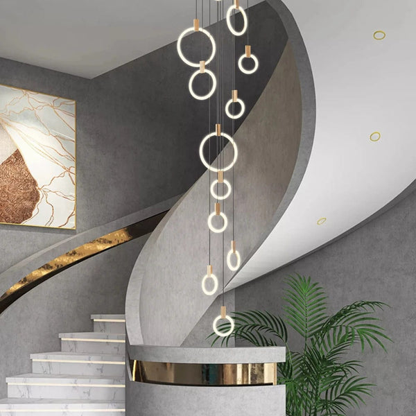 Luxurious Illumination: Gold Circle Pendant Lights - Modern Ceiling Decor for a Touch of Luxury