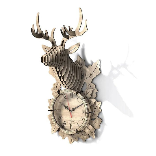 Time to Create: New Design Kids 3D Puzzle Clock - Vintage Wooden Wall Clock Craft