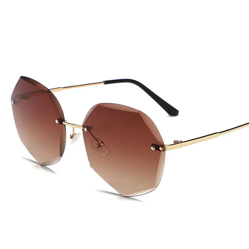 Stylish UV400 Oversized Rimless Sunglasses for Women - Trendy Fashion Eyewear