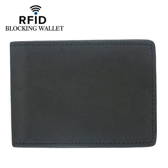 Functional Sophistication: Slim Men's Wallet with RFID Protection in Crazy Horse Leather