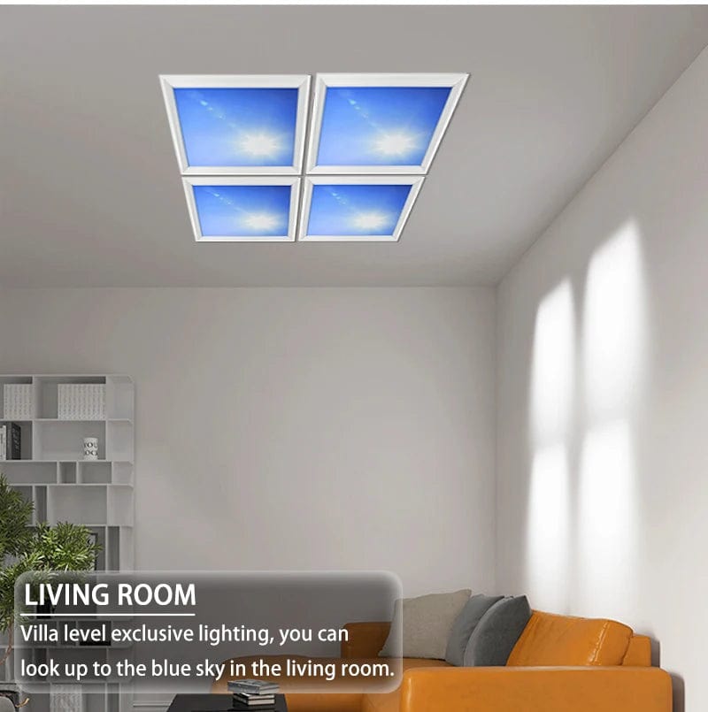 Sky Blue Sophistication: LED Ceiling Panel Lamp - Smart Control for Modern Office Decoration