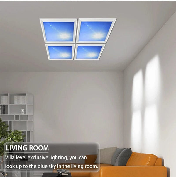 Sky Blue Sophistication: LED Ceiling Panel Lamp - Smart Control for Modern Office Decoration