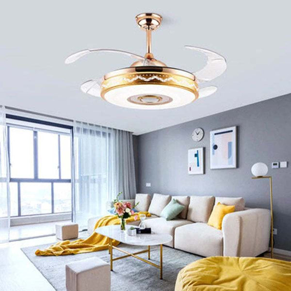 Enchanting Elegance: 42'' Blades Fan Chandelier - Remote Control Fan Lighting for Dining Room Ambiance