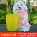 Playful Perfection: Hand-Painted Teddy Dog Resin Crafts, Not Easily Deformed