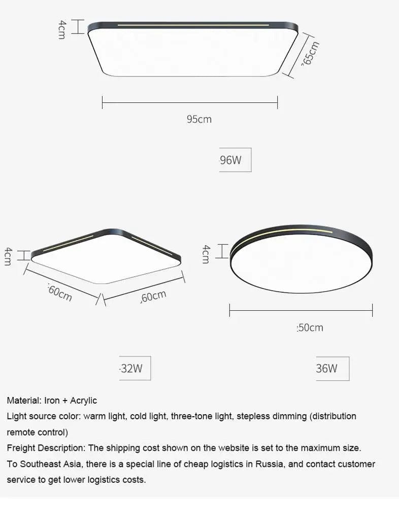 Elevate Your Room with Dimmable Ultra-Thin LED Ceiling Light - Nordic Modern Design