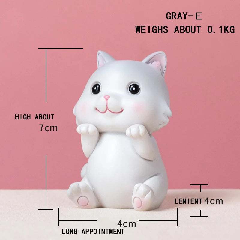 Resin Kawaii Kitten, A Unique Gift for Office or Kids' Room Decor