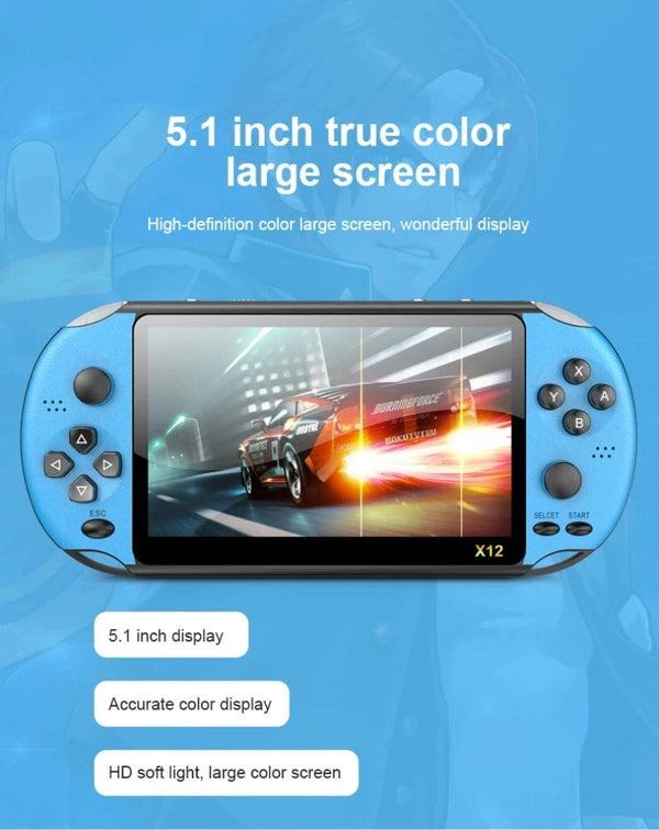 Revive the Classics: Colorful Screen Retro Game Human Race 128Bit Handheld Host Machine - x12 Play Game Console