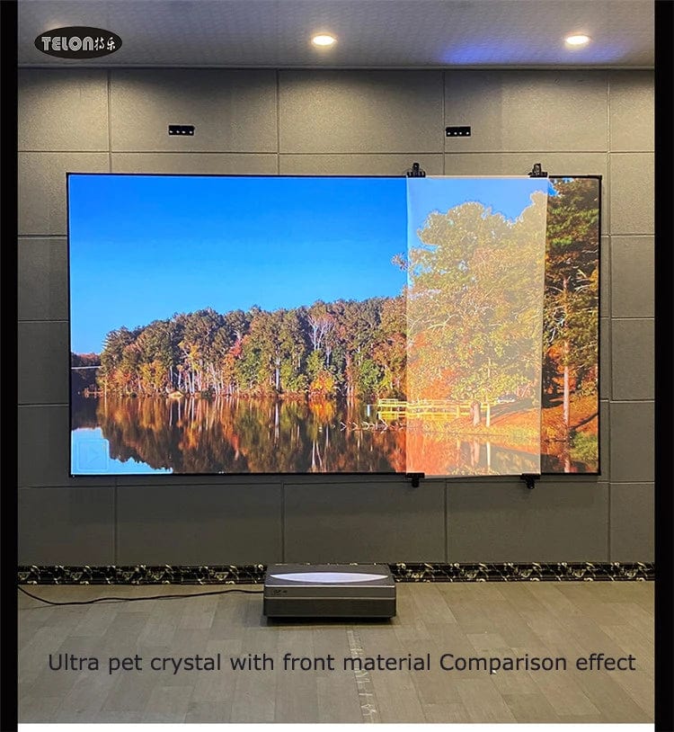 Crystal Clear Elegance: Elevate Your Visuals with the Telon Ultra Short Throw Projector Screen - 100-inch PET Crystal Brilliance