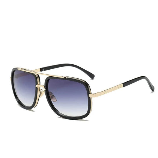 Fashion Designer Vintage Metal Frame Square Sunglasses for Men: Stylish Shades