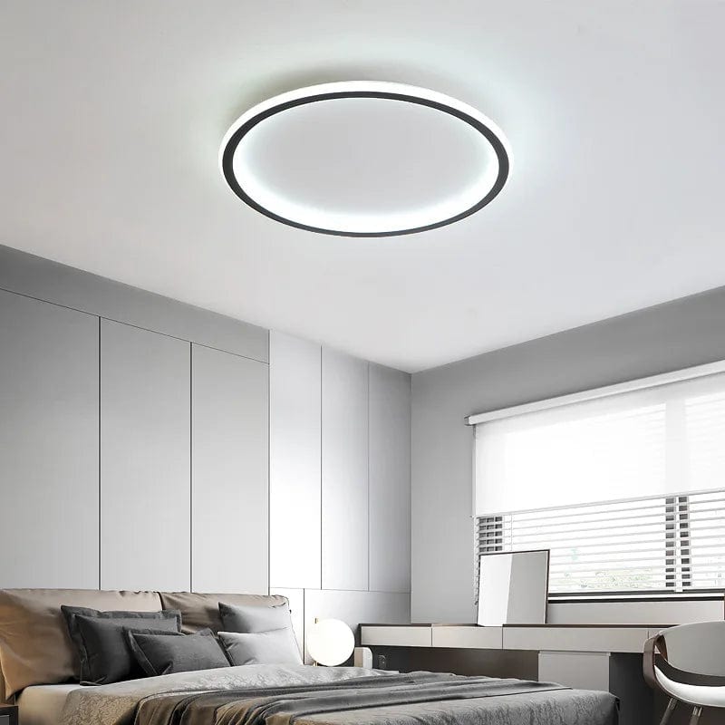 Cozy Elegance: Super Slim Warm White Flush Mount LED Ceiling Light - Perfect for Bedroom and Living Room Ambiance