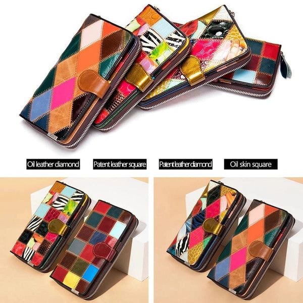 Stitching Sophistication: Fashionable Clutch with Genuine Leather for Women by Westal