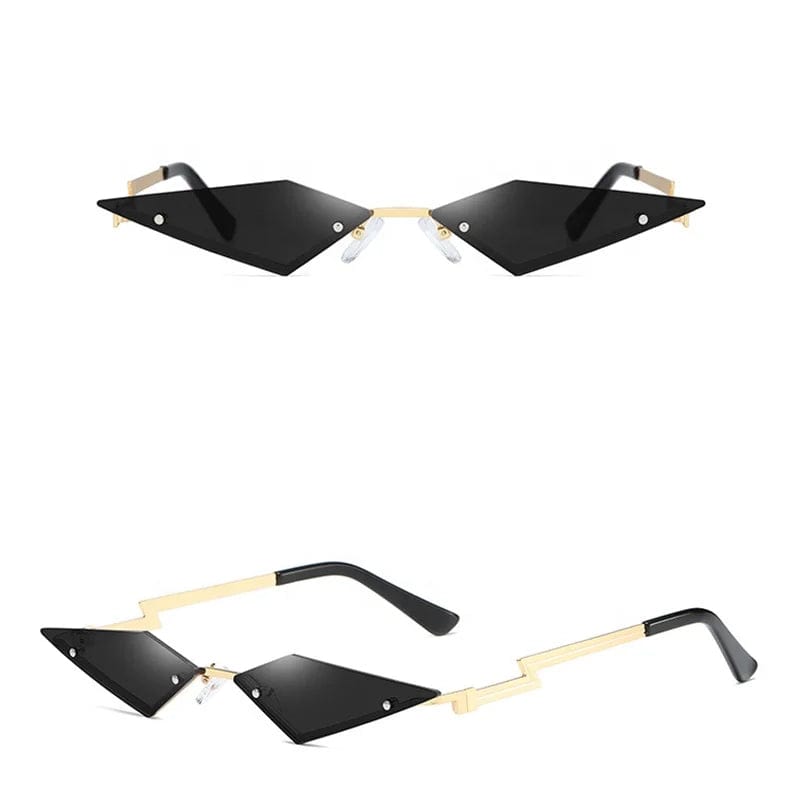 Fashion Rimless Cat Eye Sunglasses: Triangle UV400 Female Eyewear