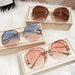 Designer Polygon Rimless Sun Glasses: Luxury Trendy Shades for Women