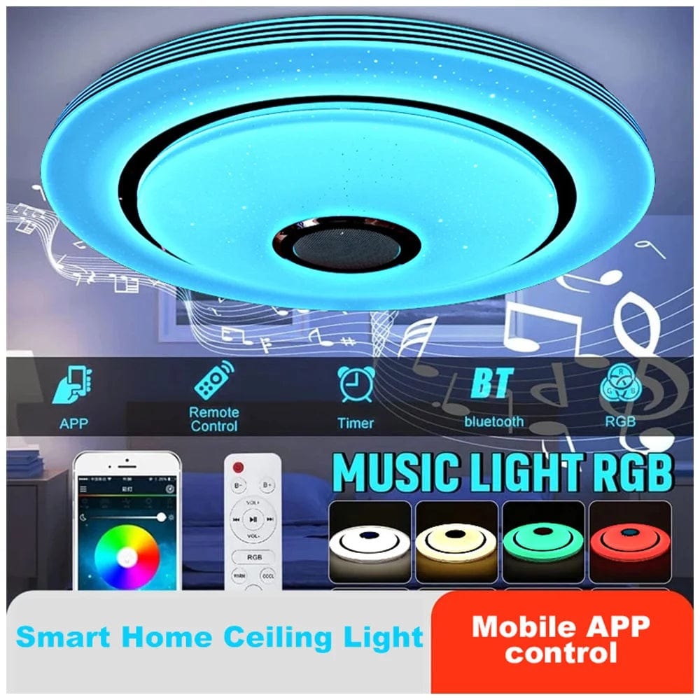 Seamless Integration: Modern Nordic Smart Home Lights - RGB Colorful Ceiling LEDs with Music Sync for Bedrooms