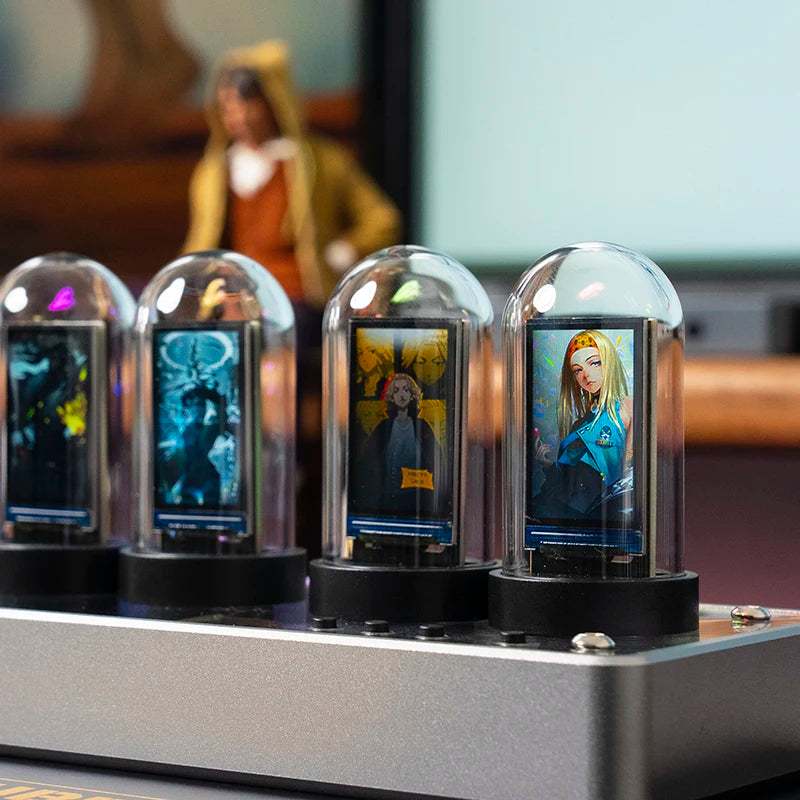 Colorful IPS Screen Nixie Tube Digital Alarm Clock: Retro USB Table Clock