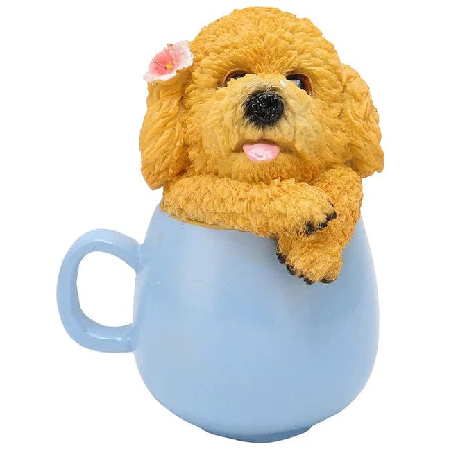 Playful Perfection: Hand-Painted Teddy Dog Resin Crafts, Not Easily Deformed