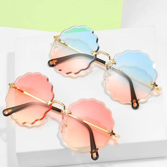 Exquisite Floral Rimless Sunglasses: Fashion Luxury for Women & Men