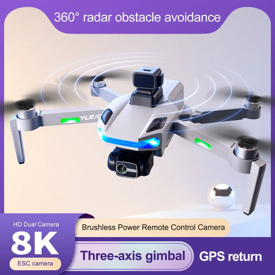 WUPRO Drone Profissional 5G Brushless 8K HD WIFI Radar Obstacle Avoidance Drones With 4K Camera And gps Drones