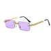 Fashionable Vintage Rimless Sunglasses with Bling Rhinestone Diamond Accents for Trendy Men and Women