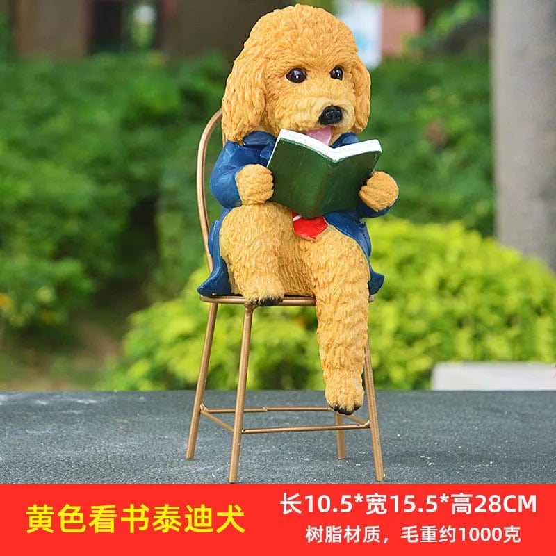 Playful Perfection: Hand-Painted Teddy Dog Resin Crafts, Not Easily Deformed