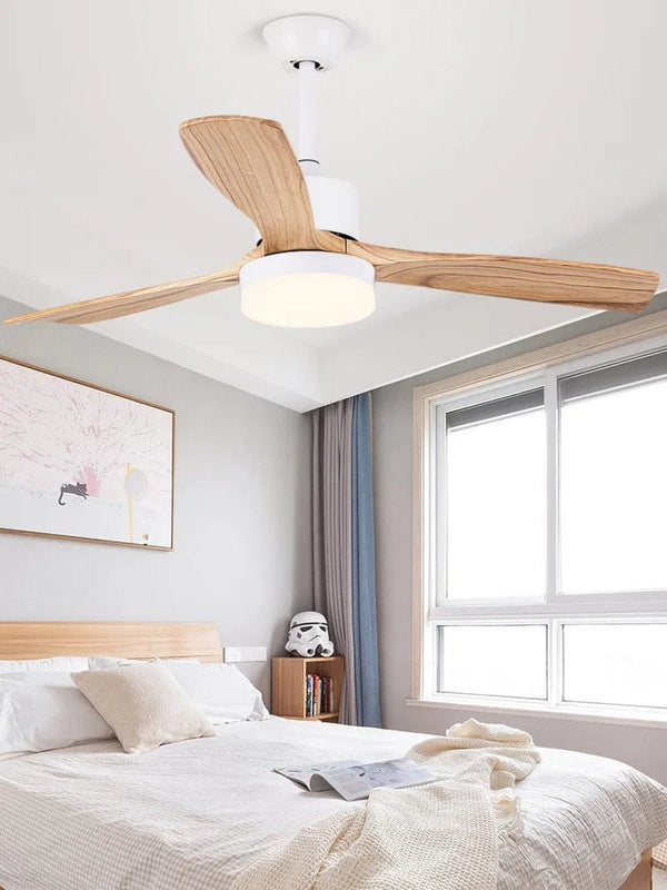 Modern Comfort Meets Functionality: 42'' LED Ceiling Fan with Light Kit, Remote Control, and Solid Wood Design