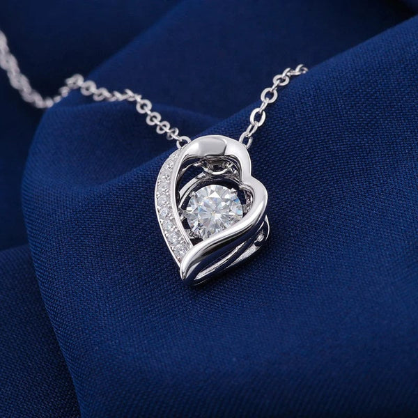 Redoors Jewelry Wholesale - Sterling Silver Heart-Shaped Moissanite & CZ Pendant Necklace