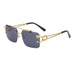 Double Bridge Stylish Rimless Sunglasses: Fashion Metal Vintage Leopard Head Women's Sun Glasses