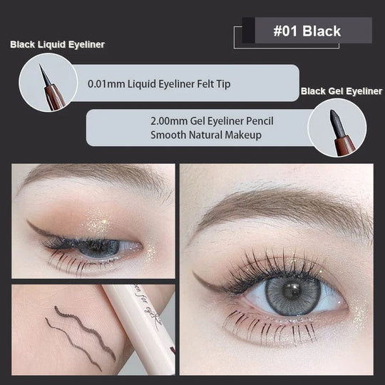 Eye Liner Pencil Black - Dual Function Retractable Eyeliner Pen for Lasting Definition