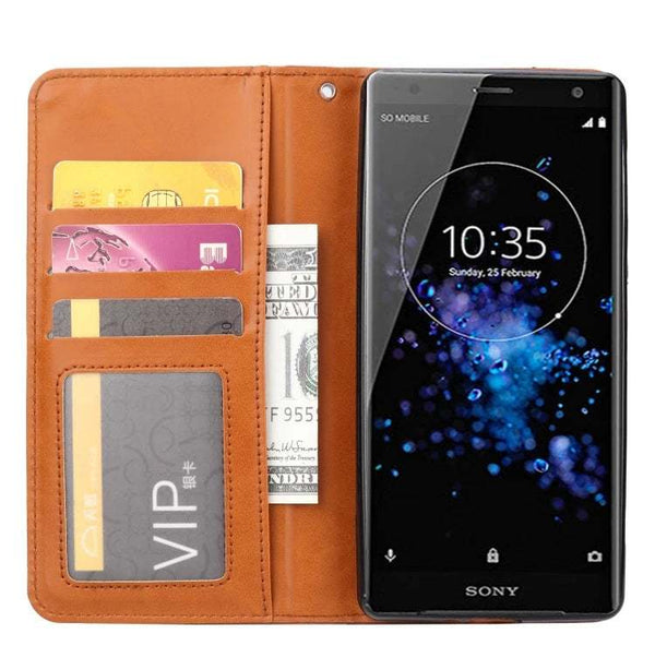 Smart and Stylish: Leather Case for Sony Xperia 5/10/XZ2/XZ3/4XL with Wallet & Card Slots