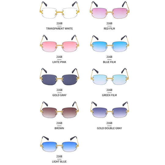 Trendy Vintage Rimless Sunglasses: Small Round Shape for Women and Men - Fashion Shades