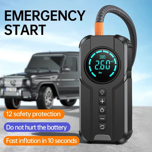 Stay Prepared with Our 4-in-1 Car Battery Starter and Air Compressor