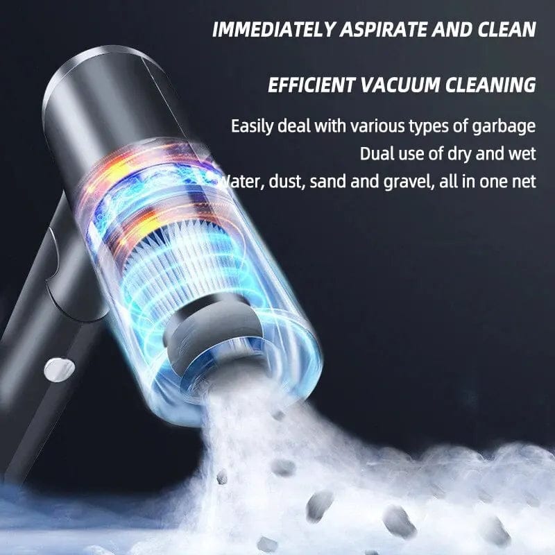 Black Wireless Vacuum Cleaner - Powerful Performance for Home and Car