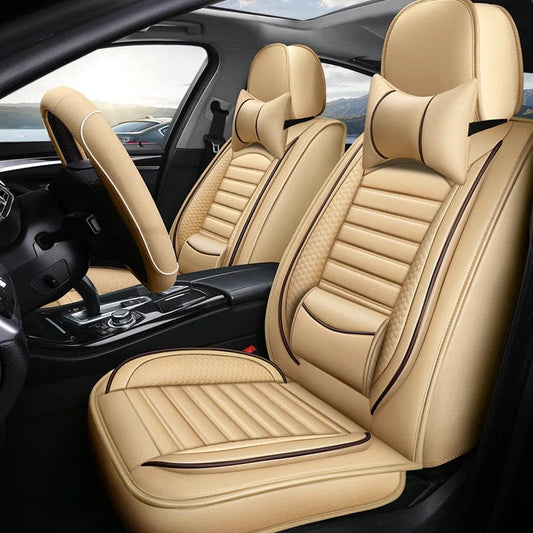 Enhance Your Drive: Universal PVC PU Leather Car Seat Covers for VW Golf in Elegant Black