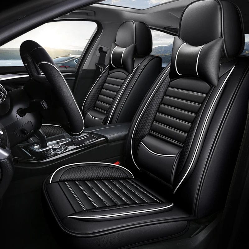 Enhance Your Drive: Universal PVC PU Leather Car Seat Covers for VW Golf in Elegant Black