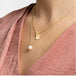 Trendy 18K Real Gold Necklace with Natural Freshwater Pearl Charm Bead Pendant - Solid 18K Yellow Gold Jewelry