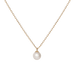 Trendy 18K Real Gold Necklace with Natural Freshwater Pearl Charm Bead Pendant - Solid 18K Yellow Gold Jewelry